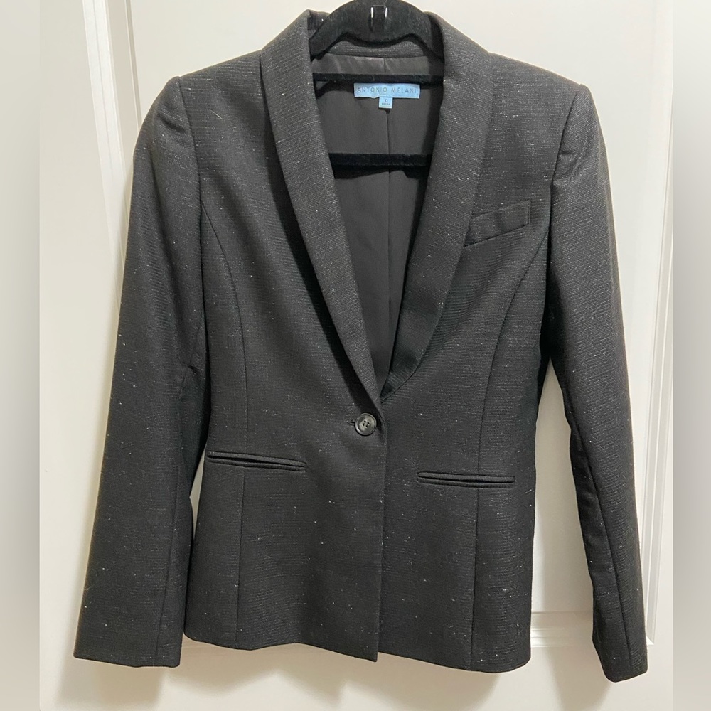 Antonio Melani Size 2 Black Patterned Pantsuit